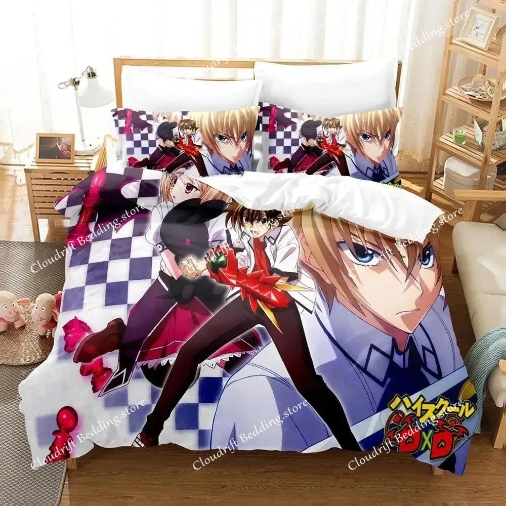 Nytt Kawaii High School DxD Sängklädesset Enkelt Twin Full Queen King Size Sängset Vuxen Barn Sovrum Täcke Set Anime Säng