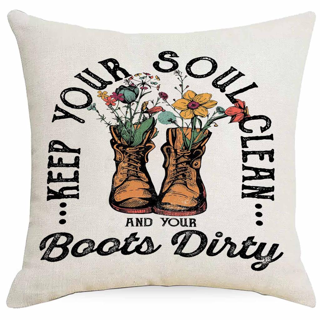 Western Summer Butterfly Bee Flower Pillowcase Home Sofa Cushion Pillowcase Decoration