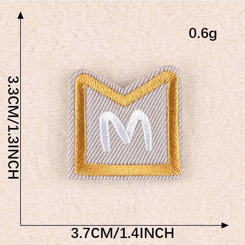 Duoku English Alphabet Cloth Sticker Computer Embroidery Label Small Patch Clothing Textile Accessories Embroidery Sticker