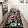 Retro Floral Runner Rug Colorful Flower Pattern Carpet Soft Non-Slip Home Decor Floor Mat for Living Room Bedroom Kitchen