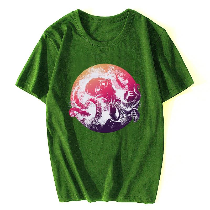 Deep Sea Octopus Funny Vintage TShirt Casual Cotton Tshirt Oversized Unisex Tops Unisexs Clothes Fitness T Shirt
