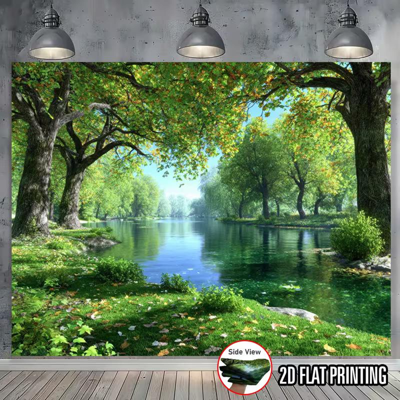 2D Summer Wild Wood Waterside Portrait Photo Backdrop