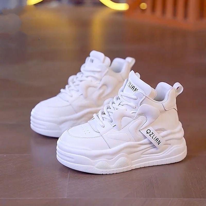 Lightweight thick-soled versatile casual dad shoes for women's 2025 spring and autumn new color matching inner height increase sports casual high-top