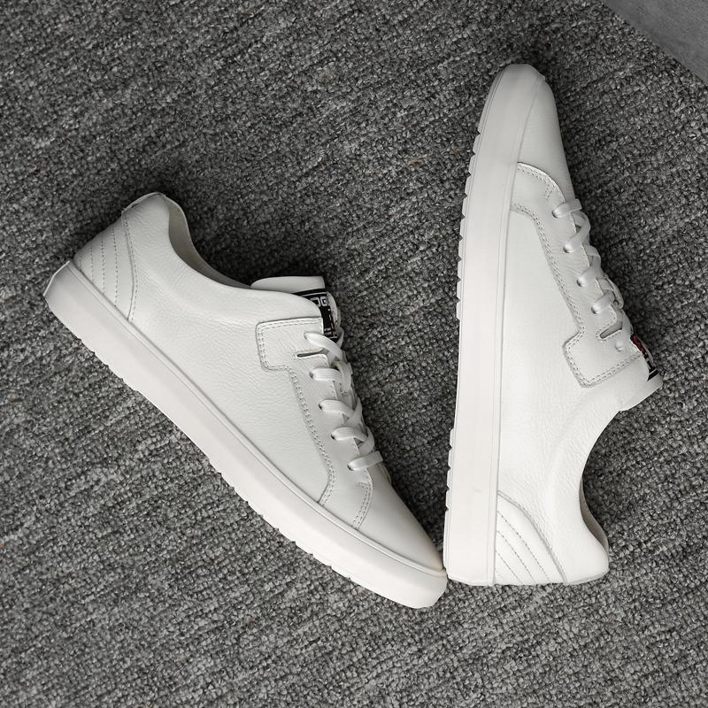 Fashion Luxury Brand Men Shoes Genuine Leather Men Sneakers Solid Color Casual Shoes Male Vulcanize Shoes Comfortable Mens Flats