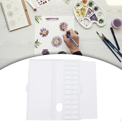 Tavolozza vuota per acquerelli, custodia per pittura, scatola per artigianato con coperchio, vassoio per miscelazione guazzo per