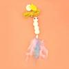 Interactive Cat Toy With Hanging Swing Design Retractable String Bell Feather Indoor Play Mental Stimulation