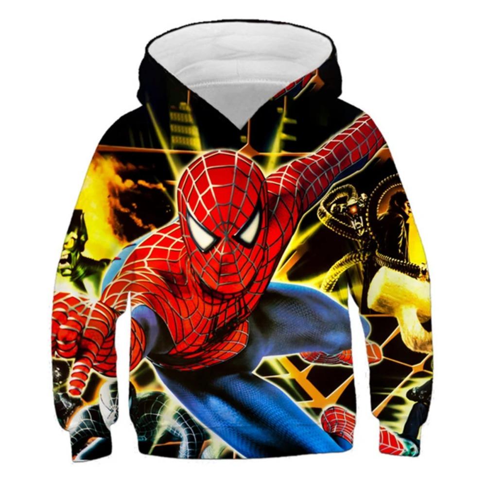 Boys Spring Marvel Hoodie Avengers Spider-Man 3D Print Baby Boy Clothes Breathable Kids Sportswear Hooded
