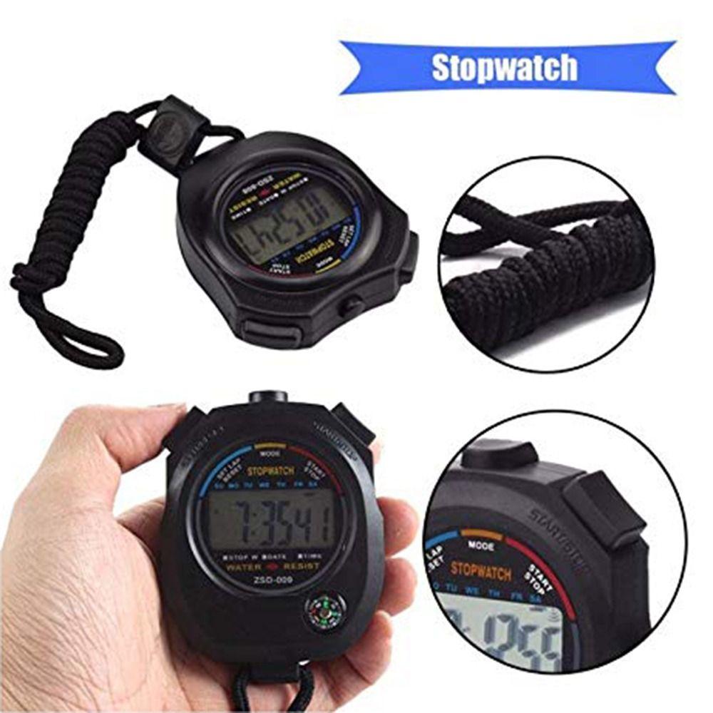 LCD Electronic Digital Stopwatch Handheld Chronograph Timer Sport Stopwatch  Running Events