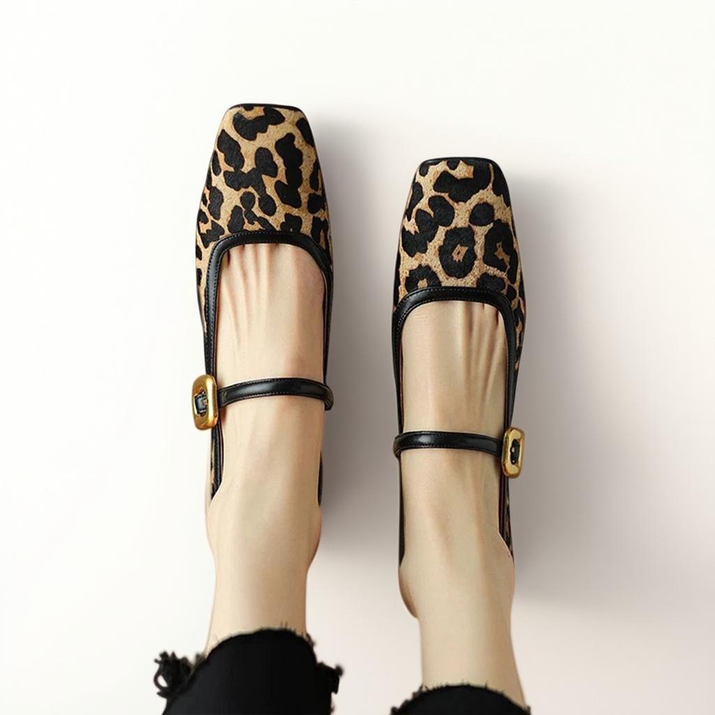 [British century old brand] Retro square toe low heel one-piece Mary Jane fashion shoes, comfortable and versatile women's single shoes