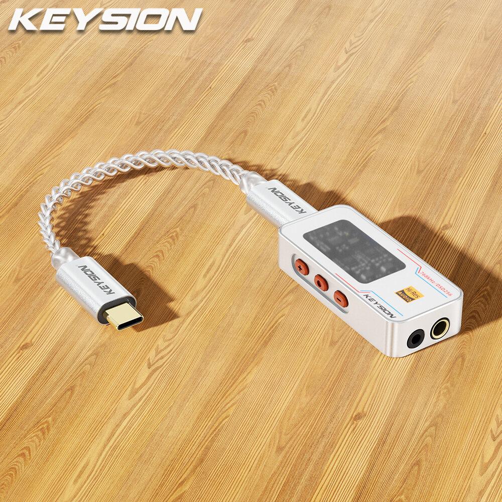 KEYSION Dongle Type C USB DAC AMP Audio HiFi Decoder Headphone Amplifier 2*CS43198 2*SGM8262 Chip 768kHz DSD256 3.5/4.4mm Output