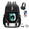 Anime-Inspired Canvas Backpack Students Travelers With USB Charging Port Breathable Padded Straps Unisex School Bag