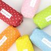 Strip Shape Candy Pencil Case Bag Dots Canvas Pens Storage Bag Stationery Pouch for Kids Girls Portable Lipstick Bag