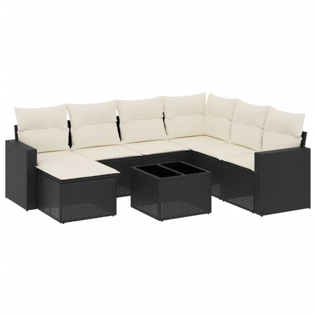 Vidaxl 8-Cz. Garden Lounge Set, With Cushions, Black