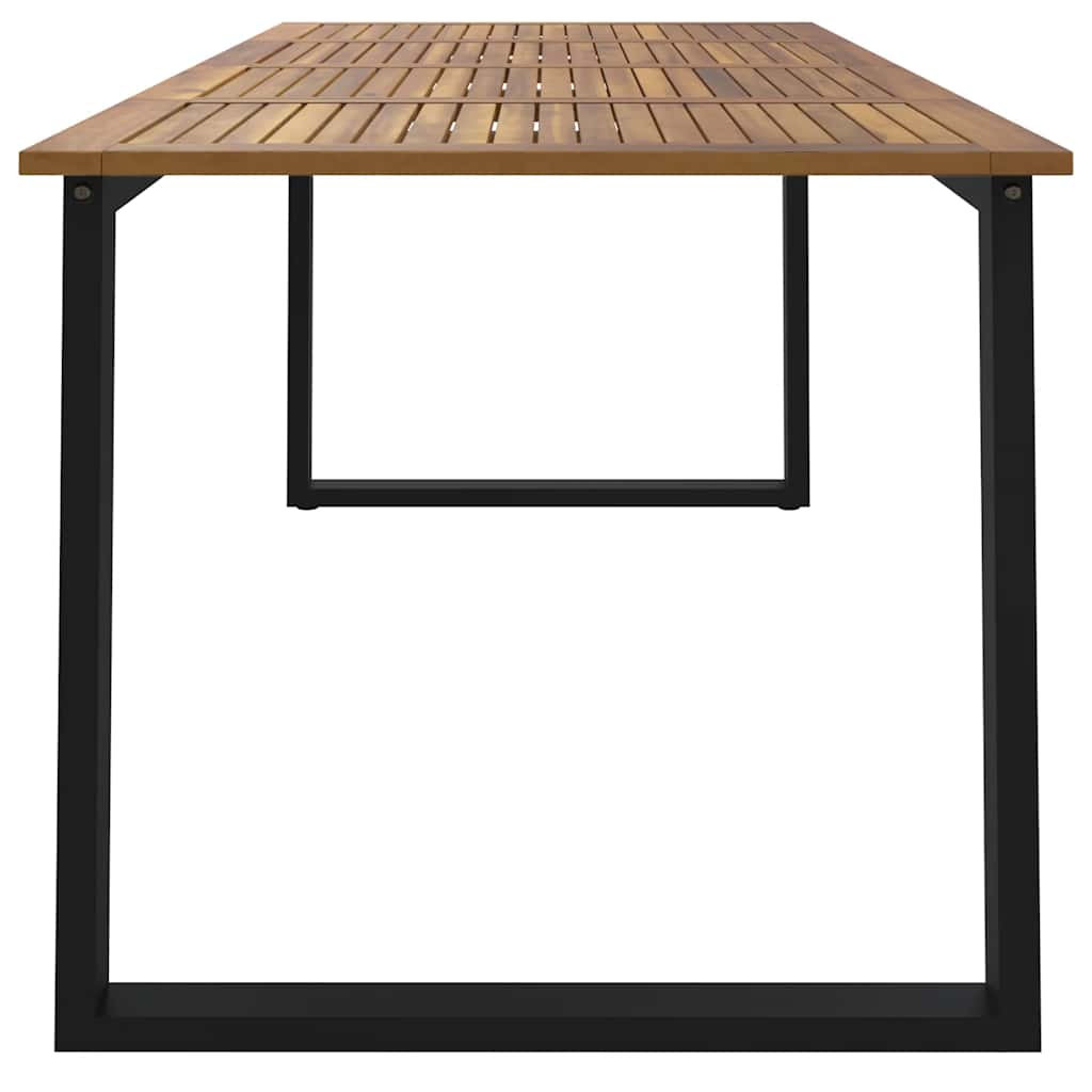 Garden Table with U Shaped Legs 200 x 90 x 75 cm Solid Acacia Wood