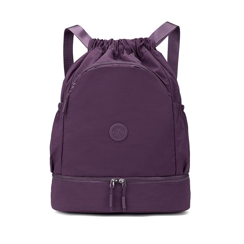 Drawstring Backpack with Dual Zipper Compartment Lightweight Casual Bag Unisex Gym Travel School Backpack