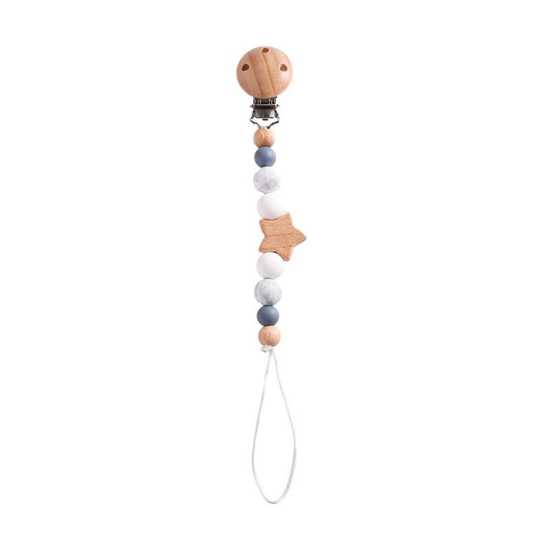 Wooden Personalized Baby Pacifier Chain Bpa Free Crochet Bunny Pacifier Clip Newborn Nipple Holder Teething Baby Accessory Gifts