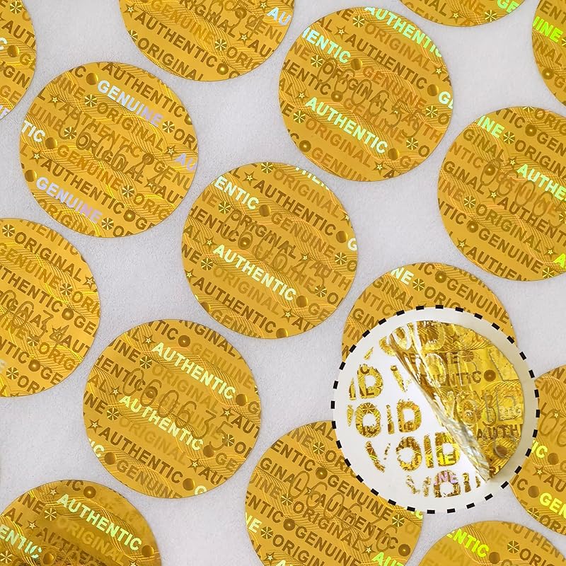 0.59 in High Security Tamper Evident Seal Warranty Void Original  Authentic Hologram Labels/Stickers w/Unique Sequential Serial Numbering Tamper