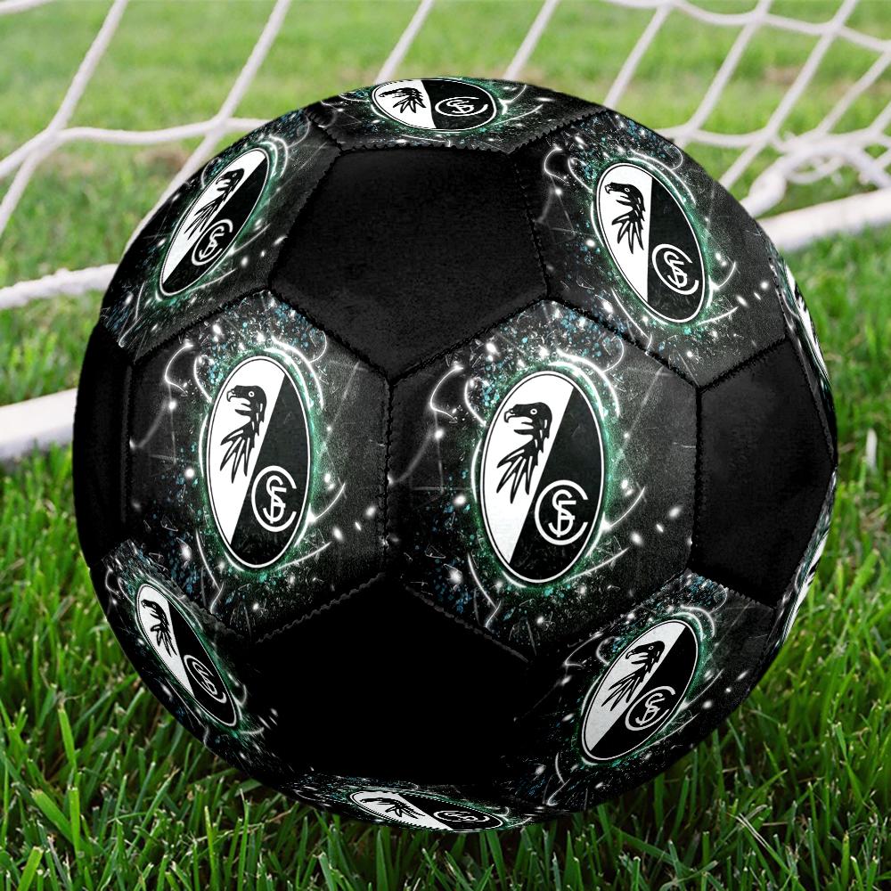 SC Freiburg Indoor Soccer Ball Colorful Machine Stitched PVC Size 5 Team Training Competition Ready Durable High-Bounce Cool Sports Gift