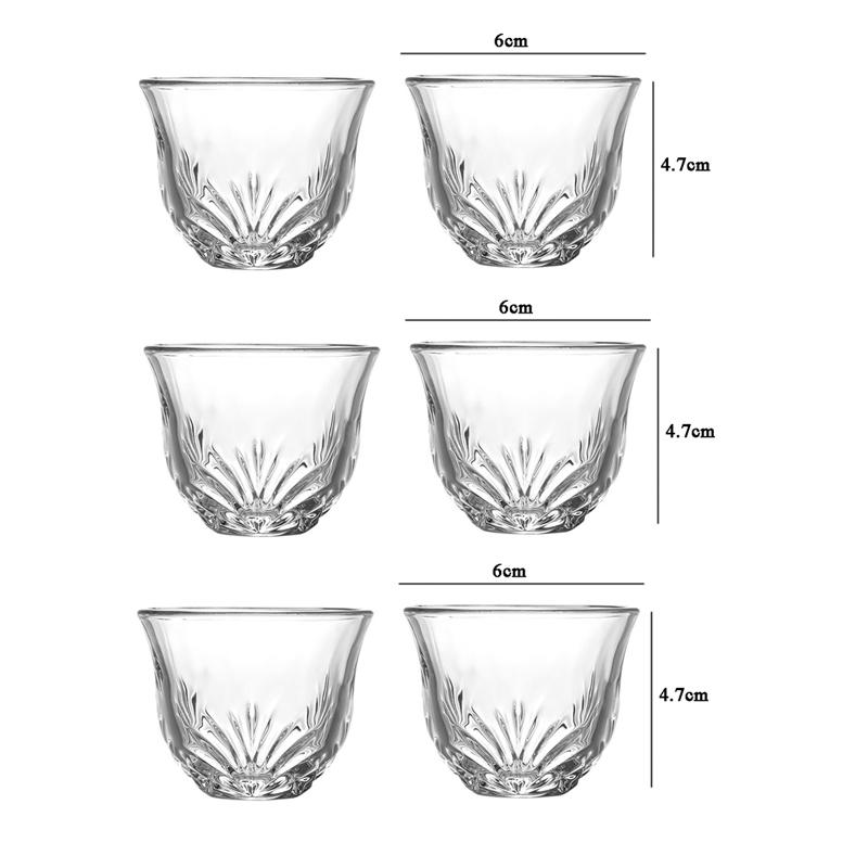 6pcs Sets Small Tea Cup Creative Kung Fu Tea Cup Transparent Water Cup Personalized Drinkware Household Drinking Glasses Gifts