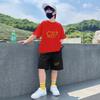 Summer Children T-shirt Tops+Shorts Breathable Boy Girl Casual Fashion Short Sleeve Kid Football Idol Clothes Sport Tee