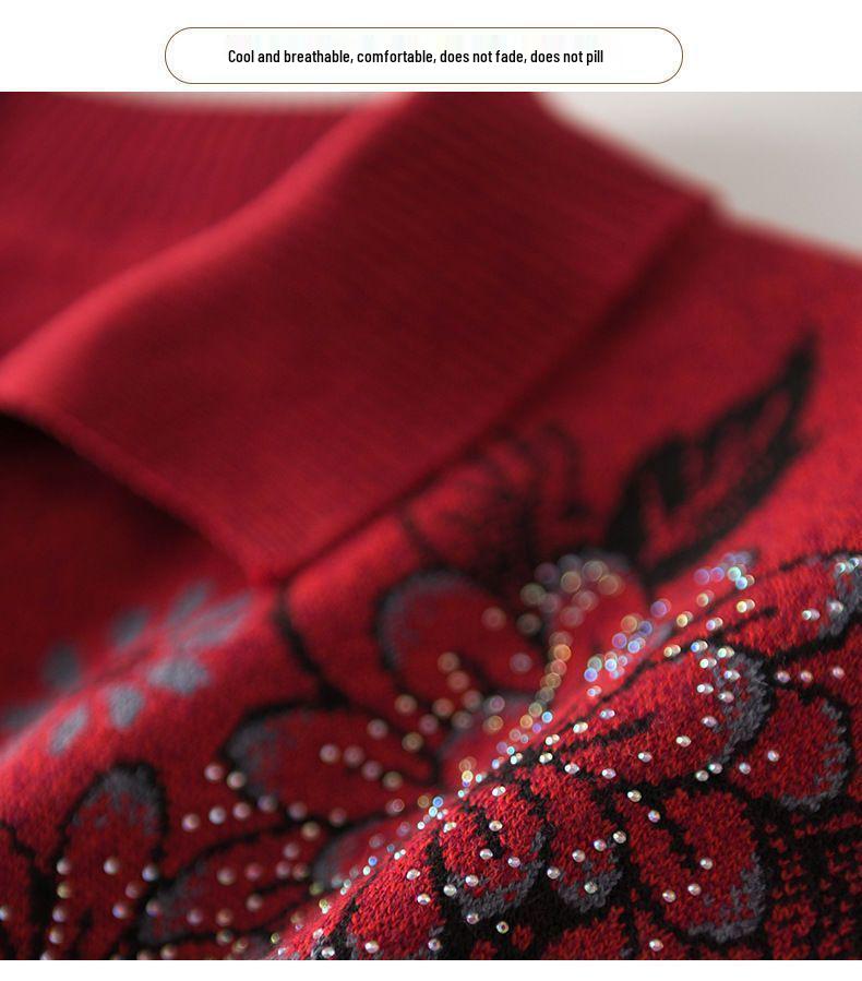 Grandma's Cozy Knit Cardigan: Spring & Autumn Loose Long-Sleeved Sweater for Elderly Women