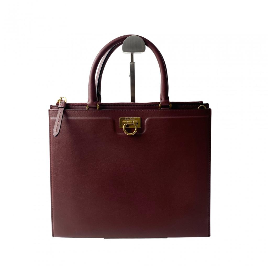 Used Salvatore FerragamoShoulder Bag Bordeaux leather Women