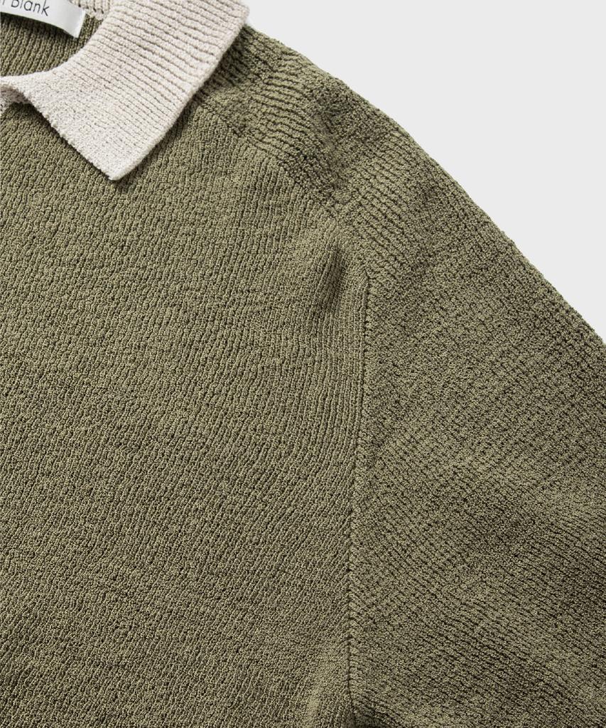 NONBLANK Raglan Half Sleeve Collar Knit_Deep Green
