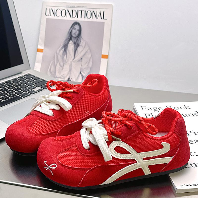 

Women s spring new versatile sports casual thin-soled flat baseplate shoes 40 красный