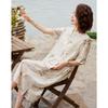2025 Summer New Chinese Style Slit Short Sleeve Dress for Mid-Aged Women