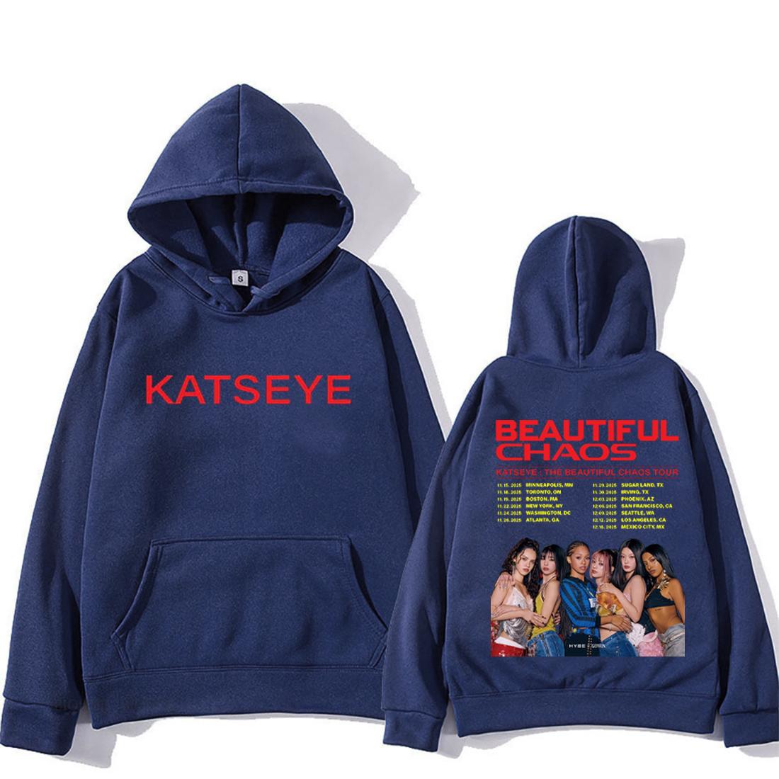 

KATSEYE : THE BEAUTIFUL CHAOS TOUR Fashion pop Hoodie Men Women s vintage clothes Fleece Long sleeve pullovers oversized hoodies 3XL