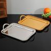 Mirrored Tray Rectangular Handled Serving Tray Kitchenware Decorative Home Decor Mirror Polished