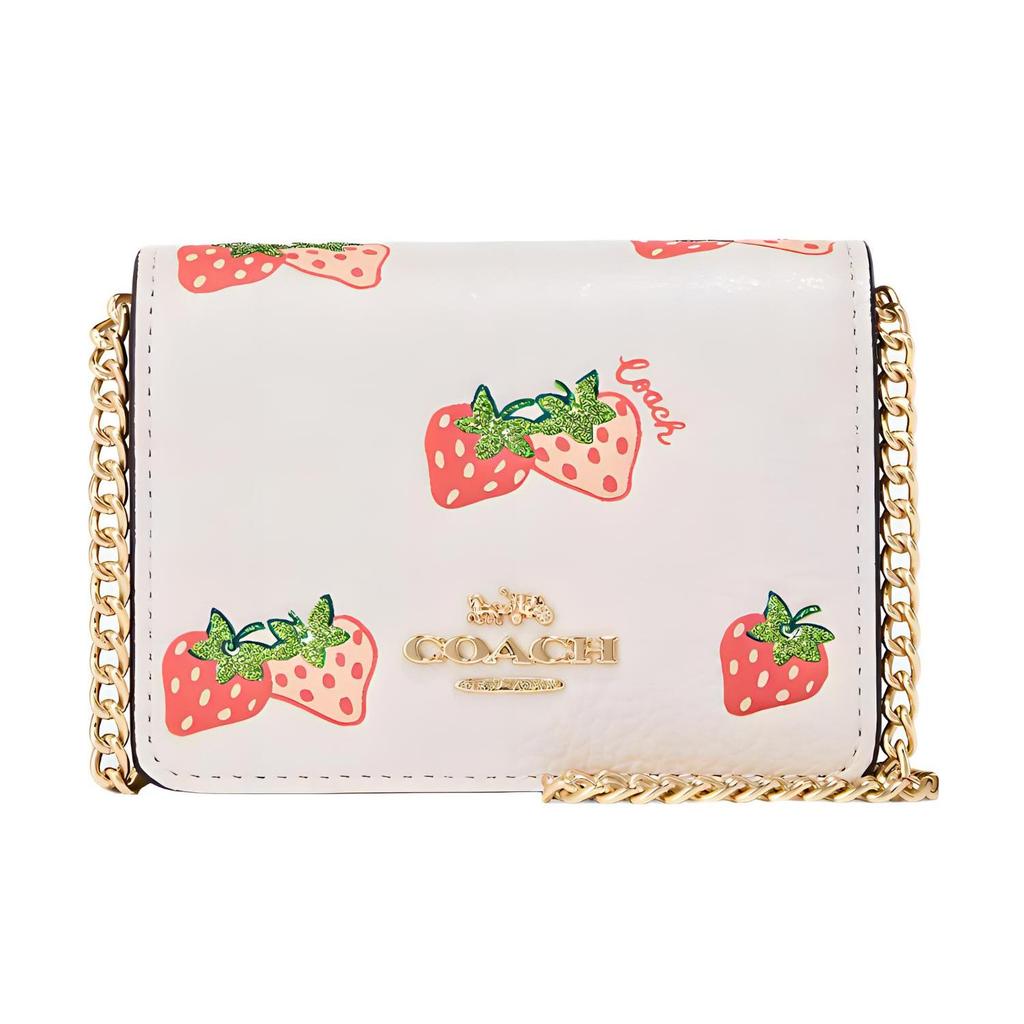 COACH Leather Wallet, Clutch, Shoulder Bag, Crossbody Bag Mini Women's White CB607-IMCAH