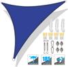 Voile d'ombrage triangulaire Imperméable Voile de jardin Tonnelle 98% Blocage UV Auvent de patio extérieur pour fête avec accessoires d'installation et cordes