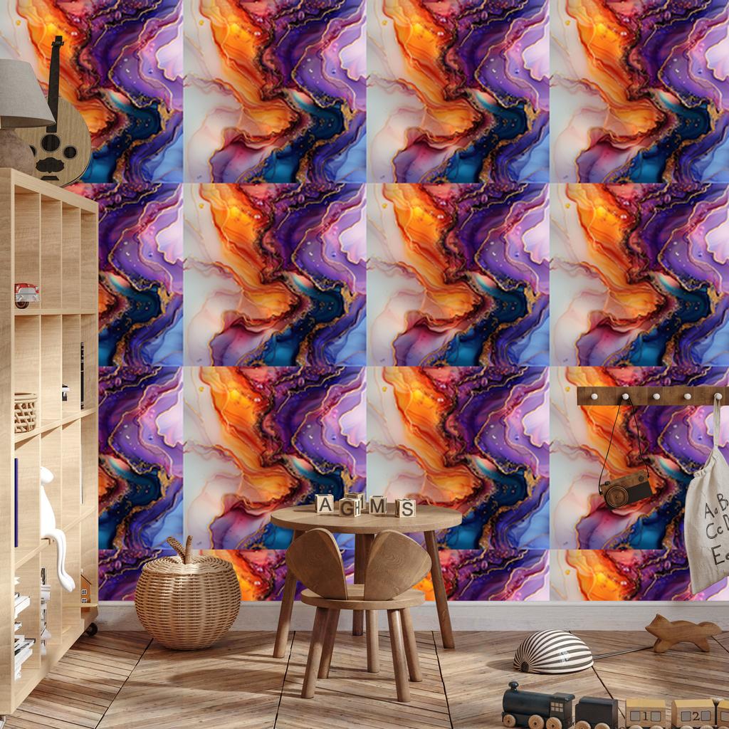 Ink Red and Purple Wallpaper for Living Room and Bedroom 50x1000