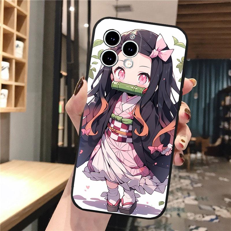 Nezuko Kamado Demon Slayer Phone Case For iphone 17 Pro Max Air 16 15 14 13 Pro Max 15 16 Pro 15Plus Shell