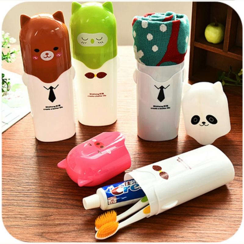 Bath Travel Outdoor Personal Clean Tool Portable Utility Toothbrush Holder Toothpaste Tower Plastic Tooth Cup Home Supplies