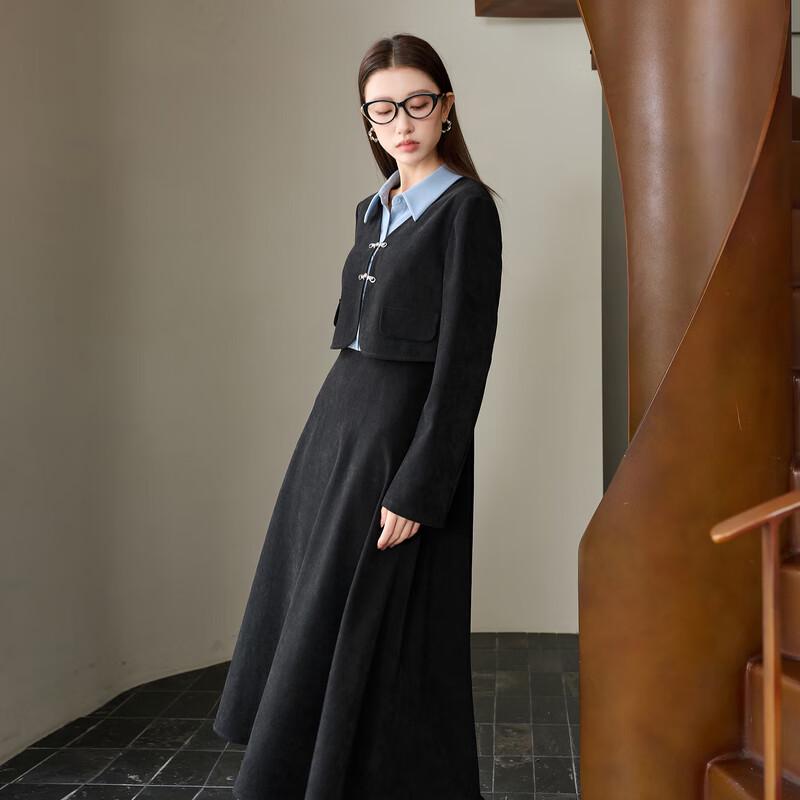 

Sancai Женское платье-рубашка А-силуэта большого размера, имитирующее костюм-двойку 3XL 175/104B