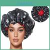 Satin Sleep Hat With Rose Flower Print Adjustable Night Cap For Winter And Spring Comfort