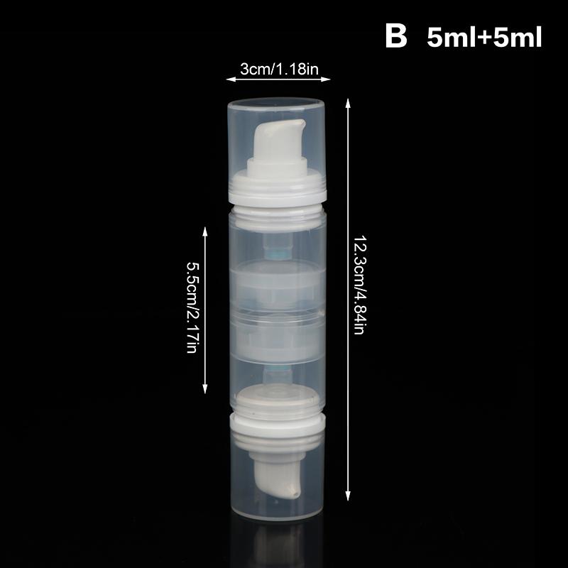 5Ml/10Ml Double Headed Vacuum Press Type Spray/Lotion Packaging Bottle Refillable Makeup Cosmetics For Cream Gel Container