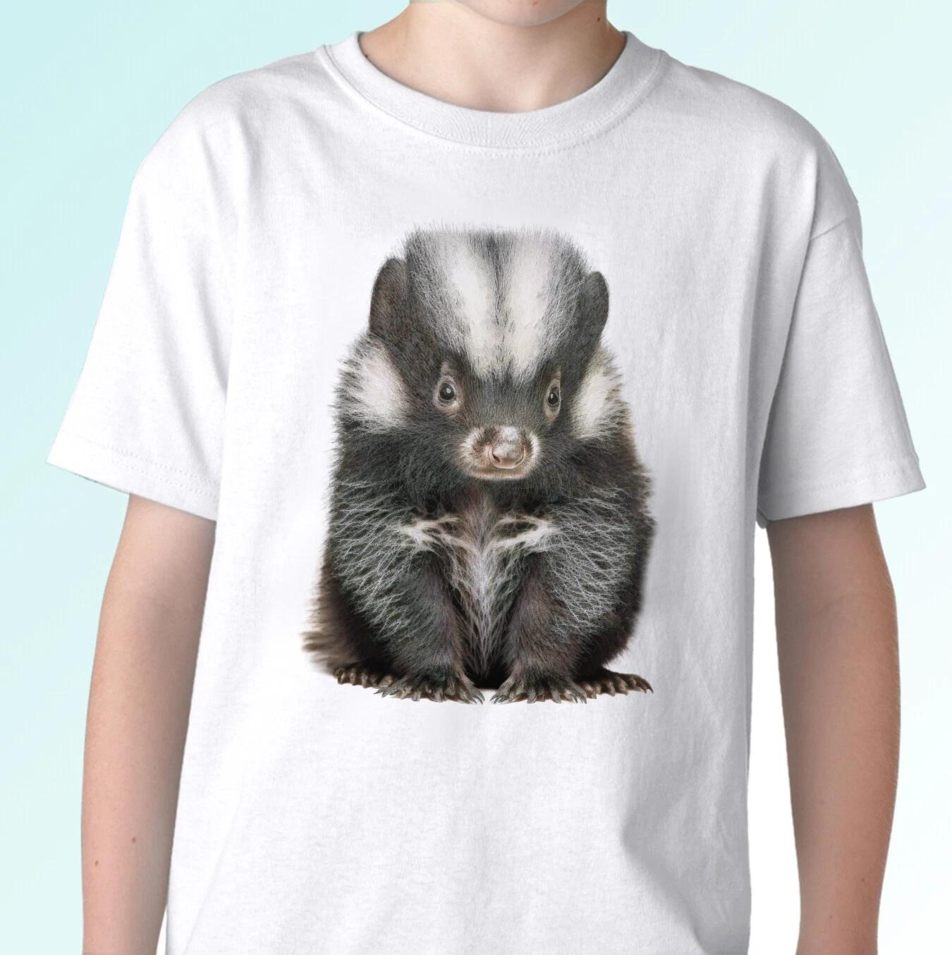 Skunk kids boys T-Shirt polecat tee top design animal gift s s kids baby sizes 140