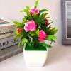 Plastic Lily Cherry Blossom Rose Flowers Potted Plant For Decor Home