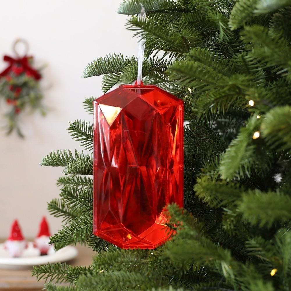 Transparent Gemstone Christmas Pendants DIY Christmas Tree Ornaments for Xmas Tree