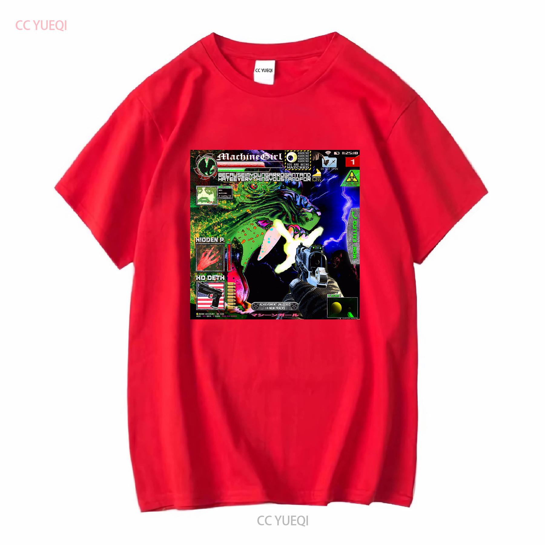 

Machine Girl Because Im Young Arrogant And Hate Everything You Stand For Album T Shirt Breakcore Merch vintage Washed Casual S