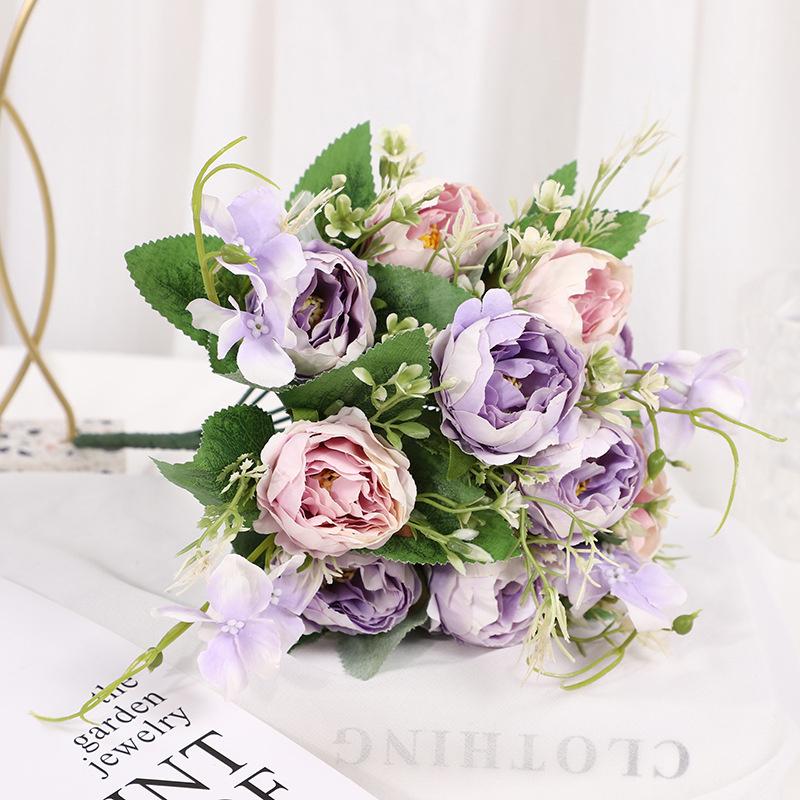 2PCS Artificial Flower Bouquets – For Indoor/Outdoor Gardening, Weddings, and Home Decor