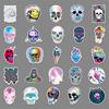 50 Skull Doodle Personality Trend Laser Gulle Card DIY Skateboard Water Cup Suitcase Sticker Waterproof