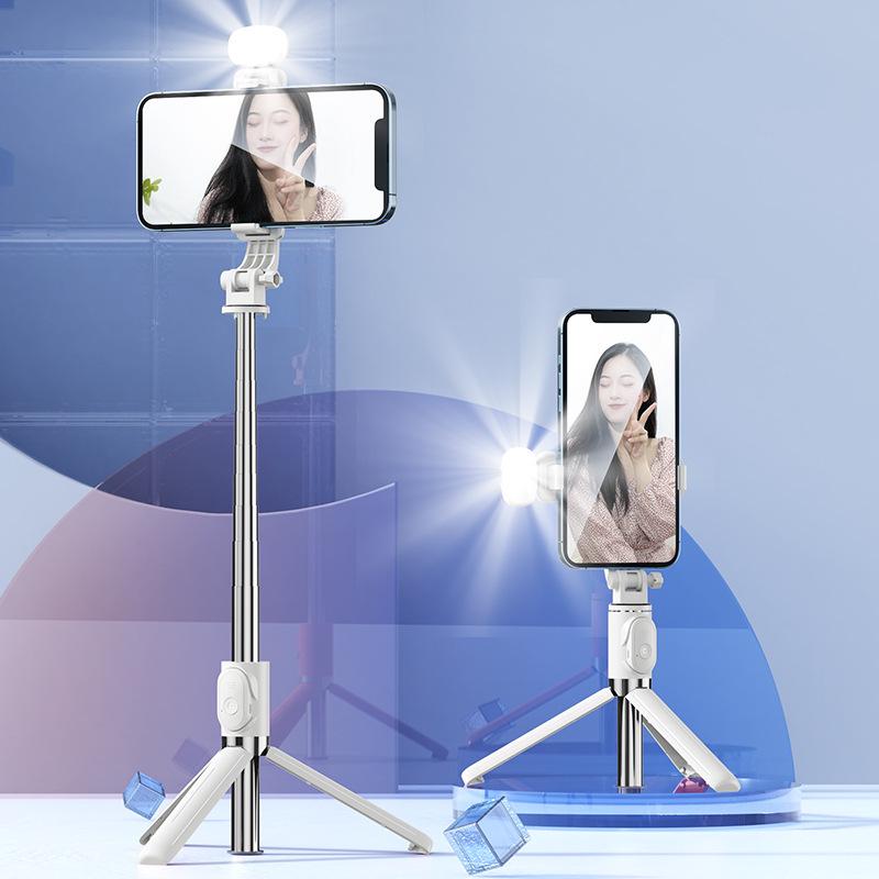 Portable Tripod & Selfie Stick with Universal Phone Holder for Live Streaming and Travel