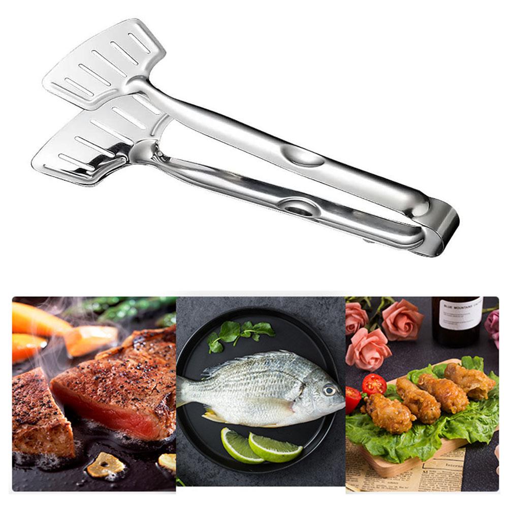 Fried Fish Clip Barbecue Food Clip Stainless Steel Bread Tongs Kitchen Utensil