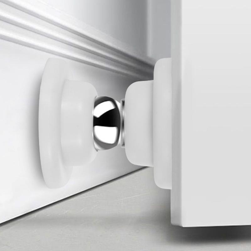 Stainless Steel Magnetic Doorstop Non-Punch Wind-Proof Door Stopper Wall Mounted Floor Mounted Door Holder Door Hardware