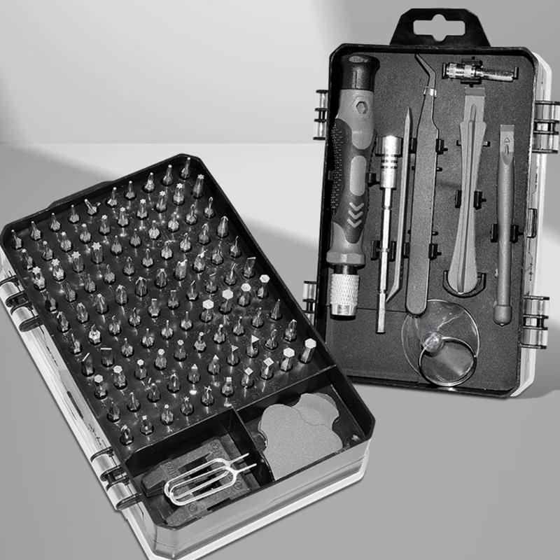 Professional 114 Pieces Magnetic Screwdriver Set with Ergonomic Handle Suitable for Phone Laptop Watches Cameras Repair