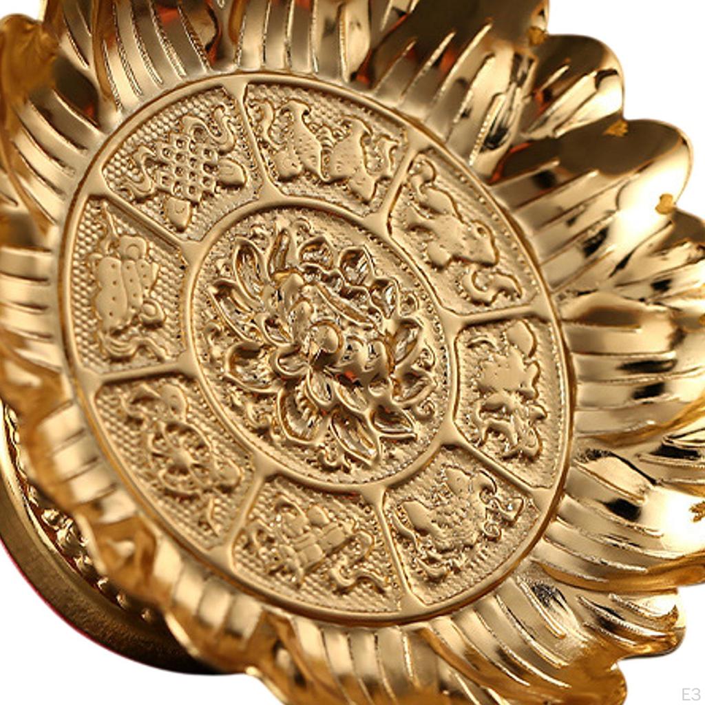 Buddhist Fruit Bowl Footed Food Dessert Snack Holder Lotus Tray Temple for Table